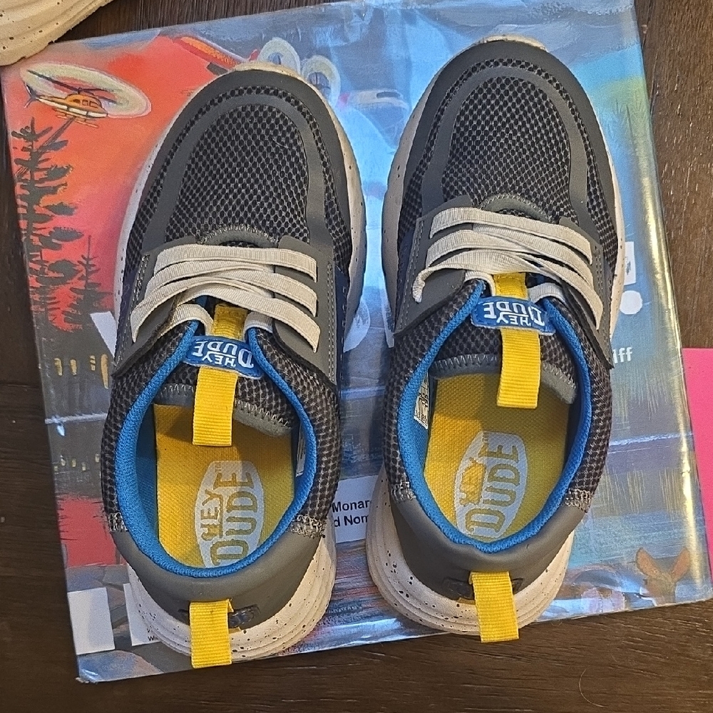 Hey Dude Kids' Black and Blue Sneakers